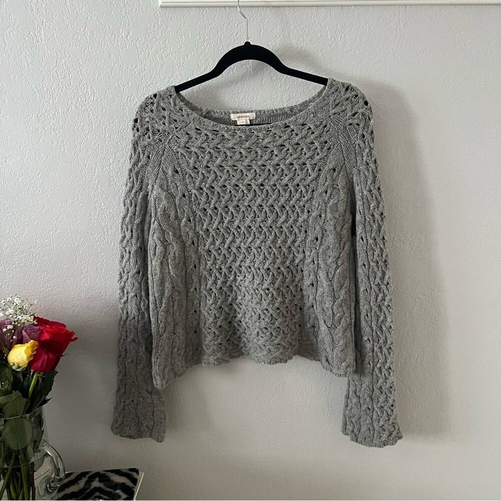 Sundance Grey Lambswool Cable Sweater